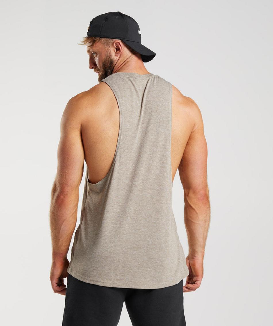 Camiseta Tirantes Gymshark Legacy Drop Arm Hombre Gris | CO 3221VRW